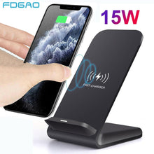 Load image into Gallery viewer, 15W Qi Wireless Charger Stand For iPhone SE2 X XS MAX XR 11 Pro 8 Samsung S20 S10 S9 Fast Charging Dock Station Phone Charger